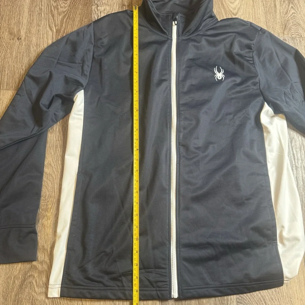 SPYDER STORM MENS FULL ZIP ATHLETIC TRACK JACKET Size Large‎ L NWT NAVY BLUE WHT